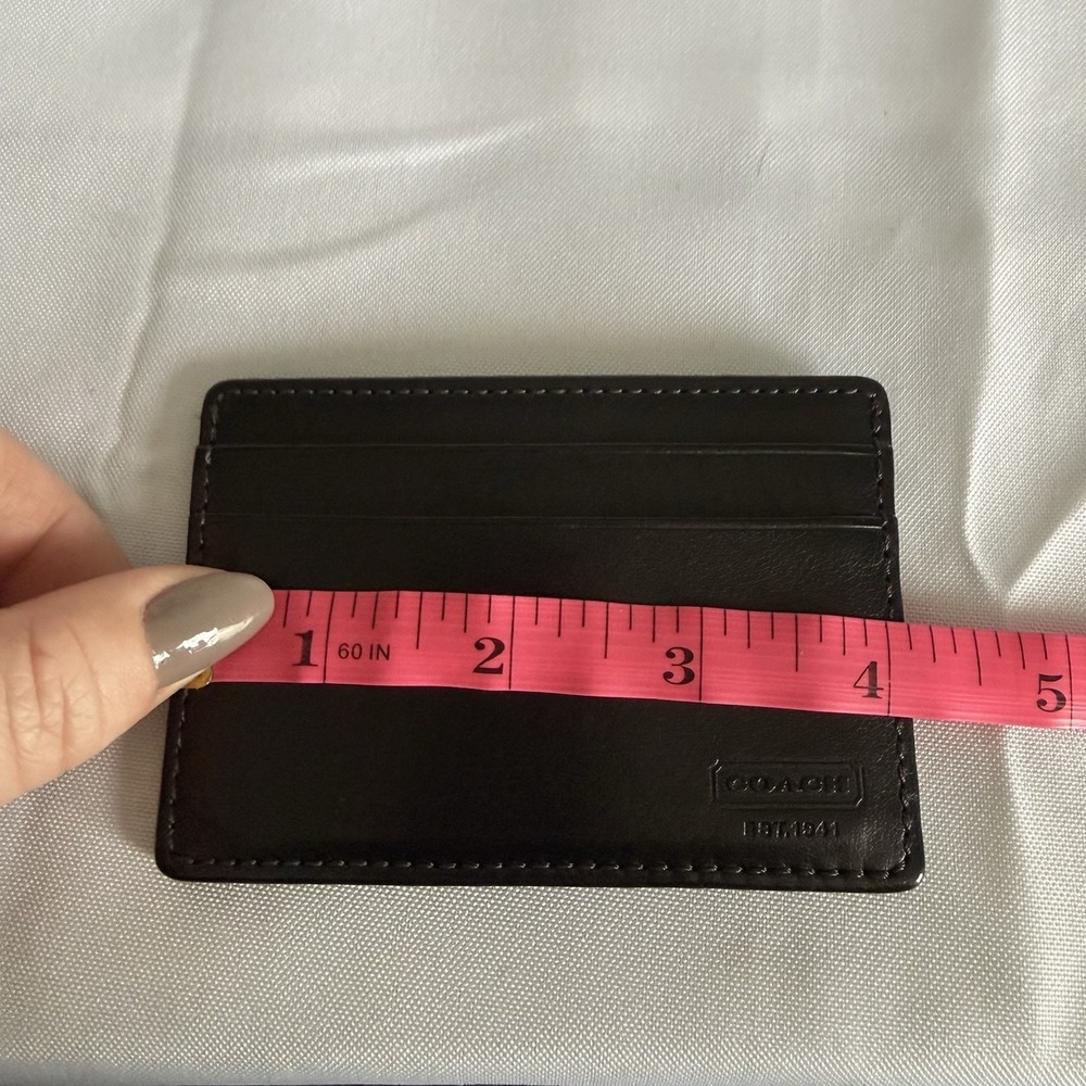 VINTAGE COACH WATER BUFFALO LEATHER SLIM BLACK CARD CASE WALLET 4664 - Picture 7 of 8